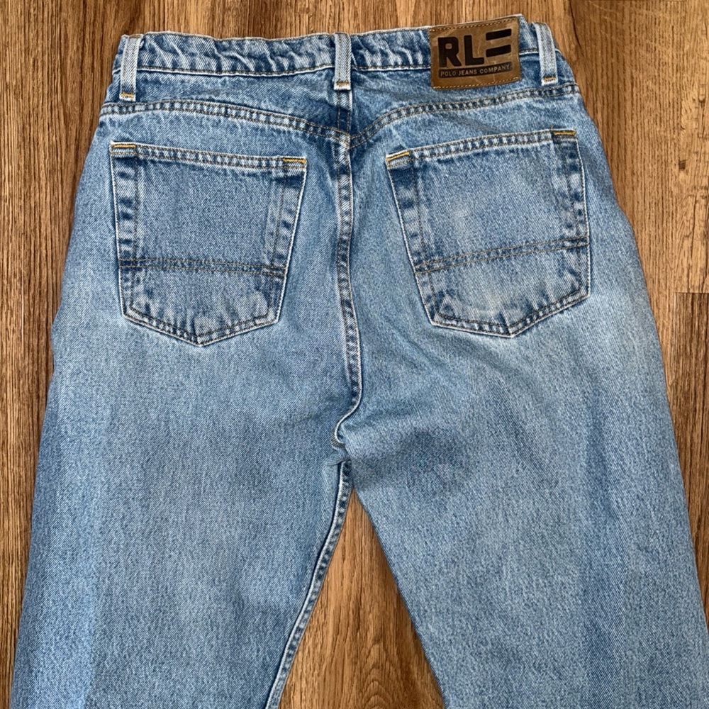Vintage 90s relaxed straight  Ralph Lauren RRL Light Blue Men's Jeans 30x32